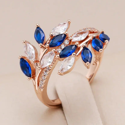Anello Elegante con Cristallo Blu