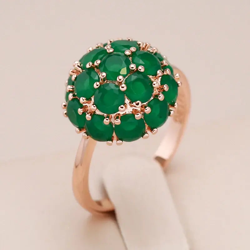 Anello Elegante in Cristallo Verde
