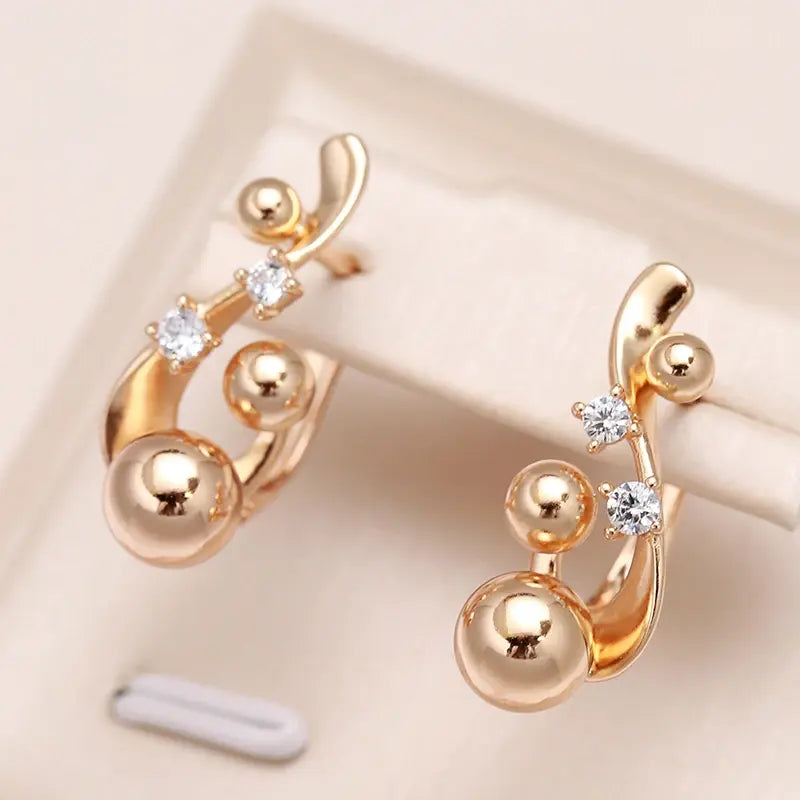 Orecchini Eleganti con Zirconia in Oro