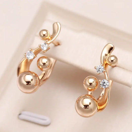 Orecchini Eleganti con Zirconia in Oro