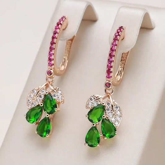 Orecchini pendenti eleganti con zirconi colorati