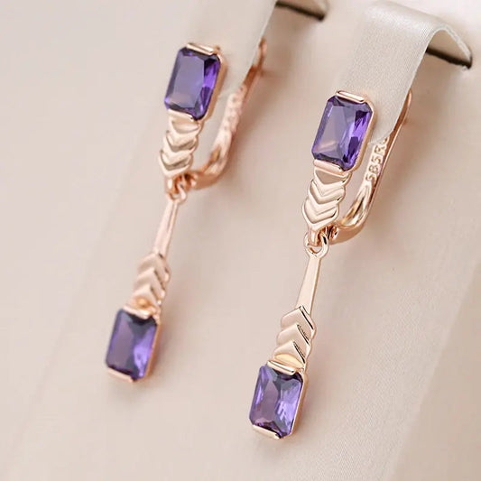 Orecchini eleganti con cristalli in violetto