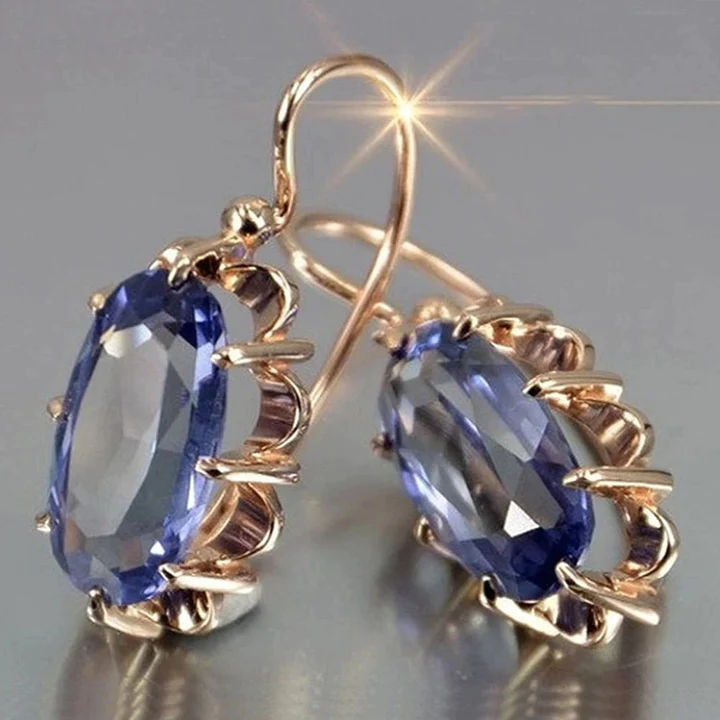 Orecchini Vintage con Zirconia Blu