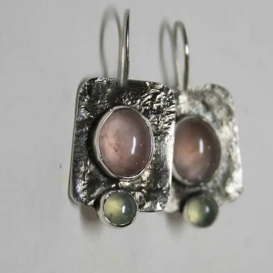 Orecchini vintage in cristallo realizzati in argento sterling
