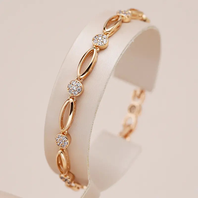 Bracciale elegante in zirconia placcato oro