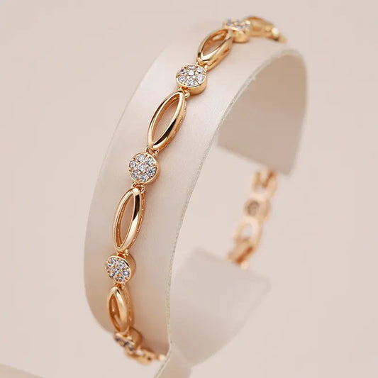 Bracciale elegante in zirconia placcato oro