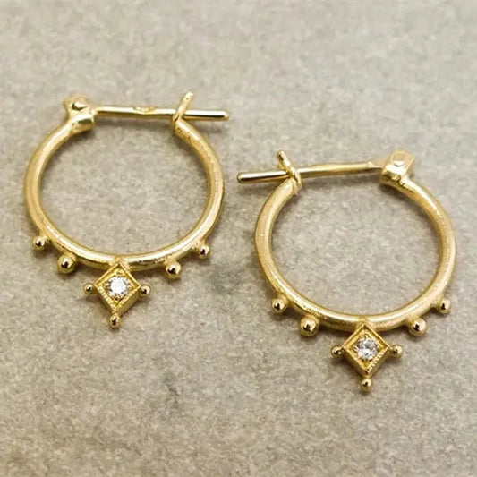 Orecchini Vintage d'Oro con Cristalli