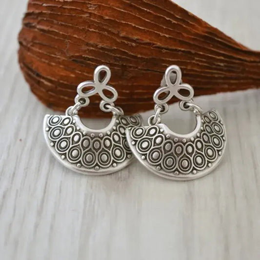 Orecchini Mandala Vintage di medie dimensioni in Argento