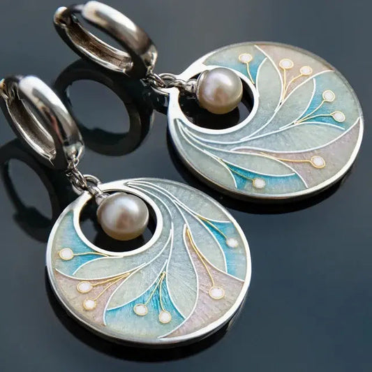 Orecchini Vintage in Acrilico con Perle