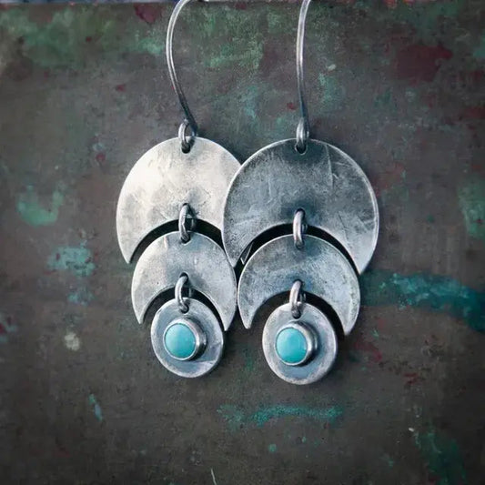 Orecchini vintage in turchese e argento