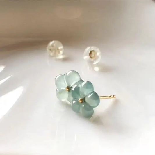 Orecchini Vintage con Fiore in Cristallo Turchese