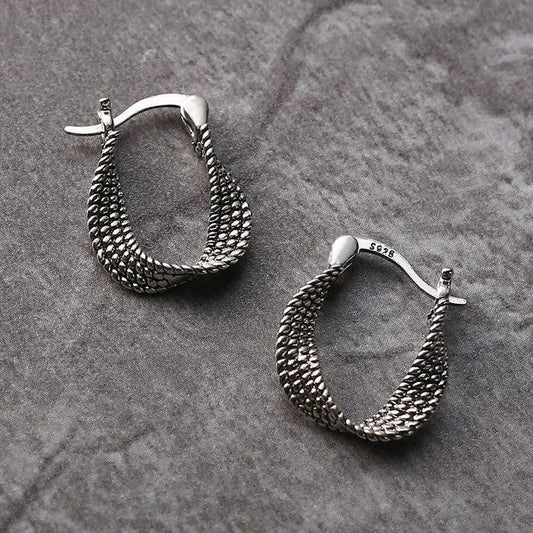 Orecchini in Argento Vintage con Mesh