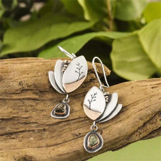 Orecchini Vintage Foglia d'Argento