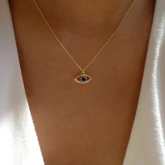 Collana Nazar Dorata con Zirconi