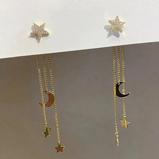 Orecchini eleganti con stelle dorate