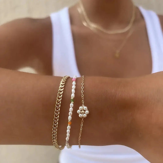 Bracciale con perle di margherita