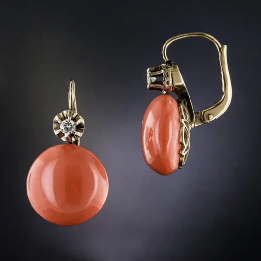 Orecchini Vintage Rossi con Zirconia