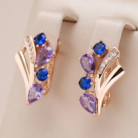 Orecchini eleganti in zirconia viola