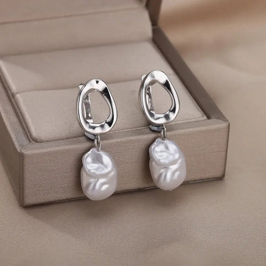 Orecchini Vintage Perla Argento