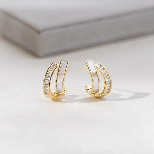Orecchini Eleganti in Smalto e Zirconia