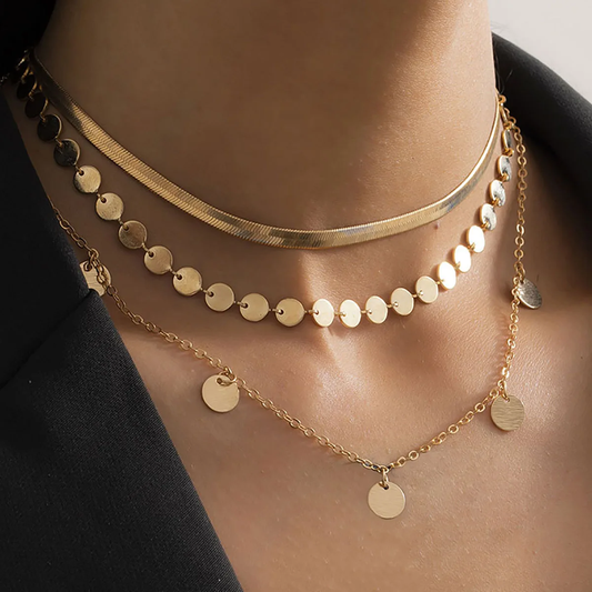 Collana con piastre d'oro vintage