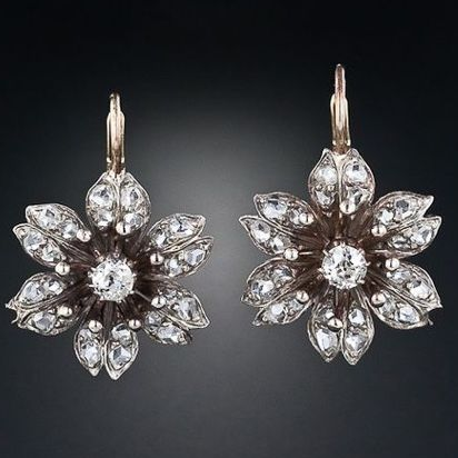 Orecchini Vintage a Fiore con Cristallo