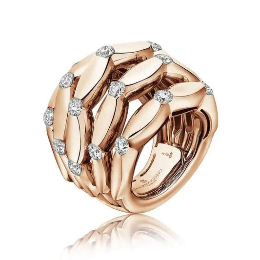 Anello d'oro con zirconia layered