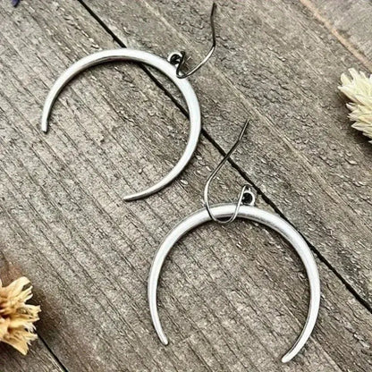 Orecchini a Mezza Luna Vintage in Oro e Argento