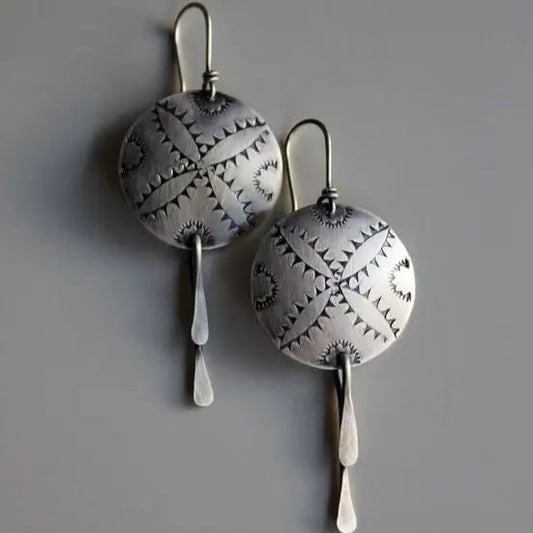 Orecchini Circolari Etnici Vintage in Argento
