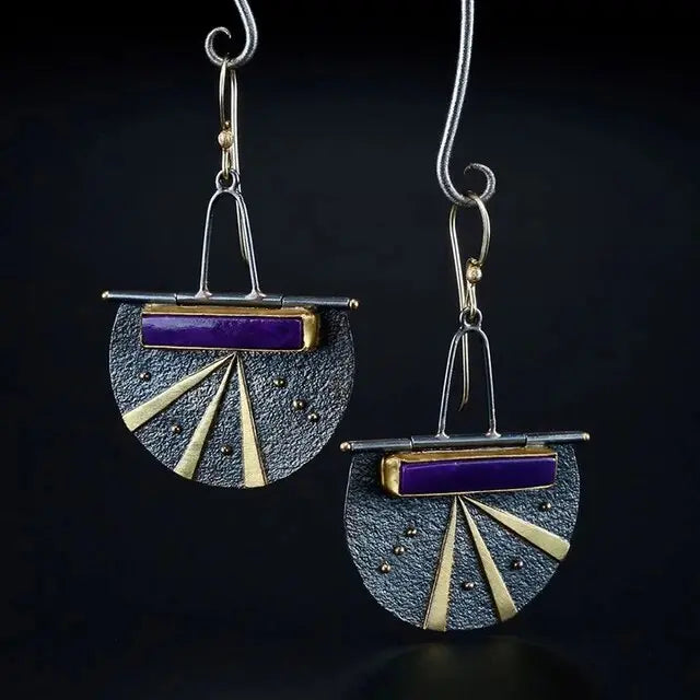 Orecchini Vintage Blu con Proiezione