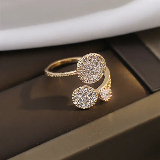 Anello aperto dorato placcato con smalto