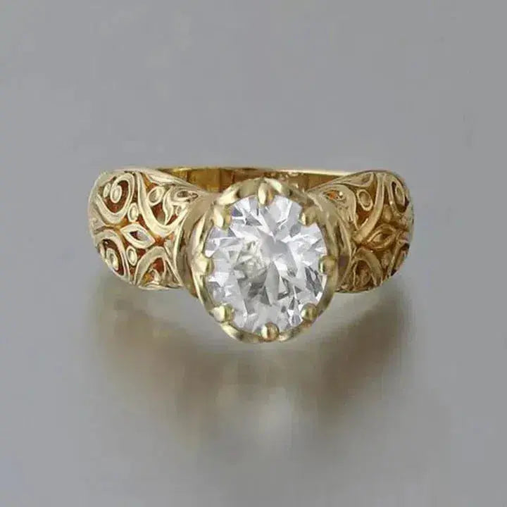 Anello elegante con cristallo bianco