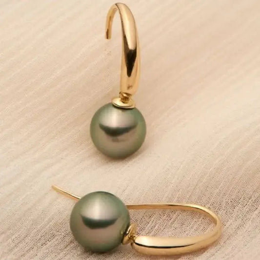 Orecchini Eleganti con Perle Olive
