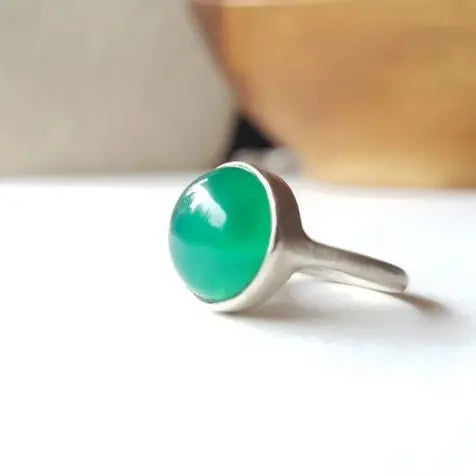 ANELLO IN CRISTALLO VERDE IN ARGENTO