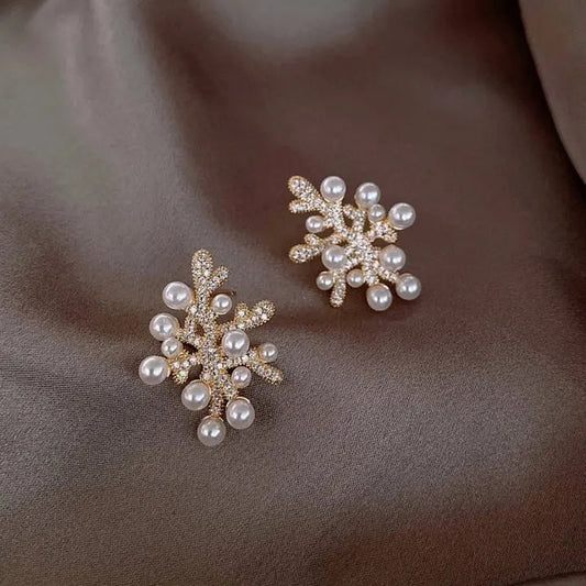 Orecchini Eleganti con Perle Corallo