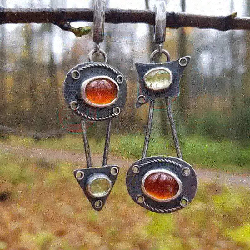 Orecchini Meccanici con Cristalli Vintage