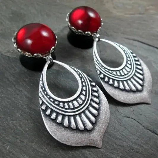 Orecchini a Mandala Hollow Rossa