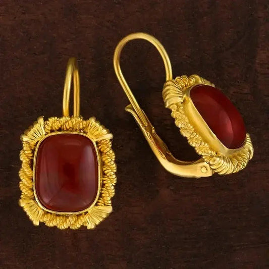 Orecchini vintage rossi in oro