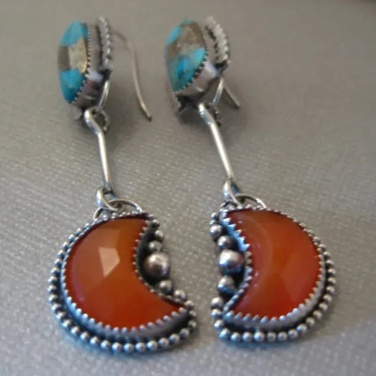 Orecchini vintage rosso e blu