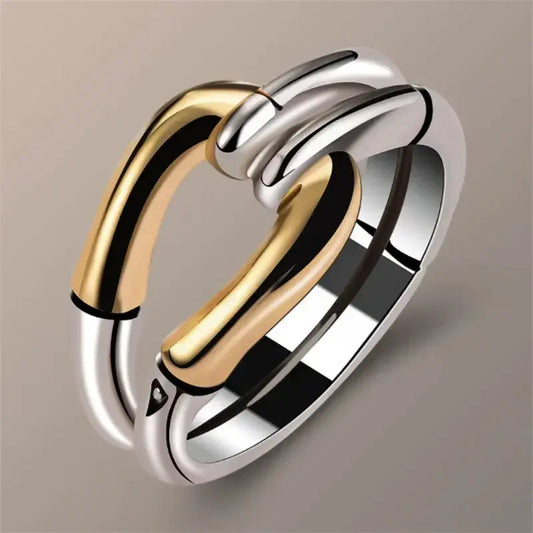 Anello Vintage Knoted in Oro e Argento