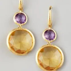 Orecchini Vintage in Cristallo di Vetro Arancione Tondo