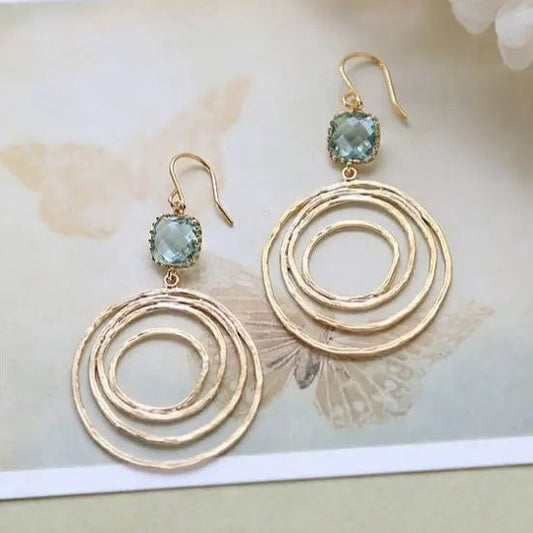Orecchini Vintage con Design a Spiral in Oro e Zirconio