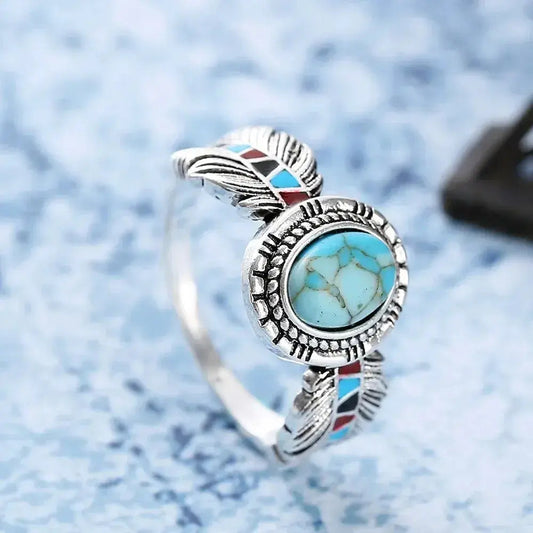 Anello in Argento con Pietra Turchese Vintage