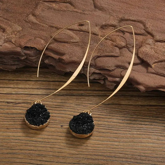 orecchini vintage pendenti neri e oro