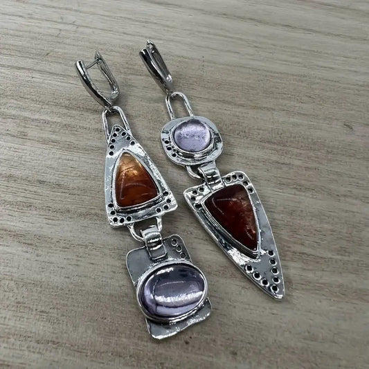 Orecchini Vintage in Argento e Cristallo
