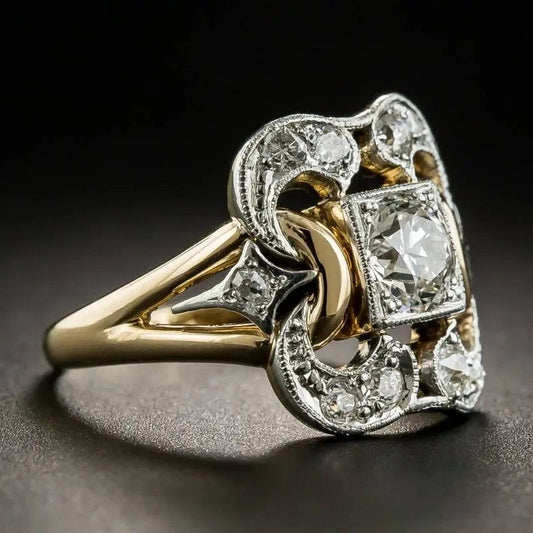 Anello in oro con zirconi vintage