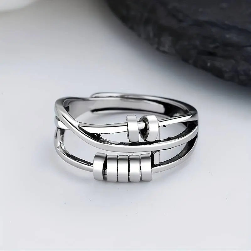 Anello a strati con albero vintage in argento