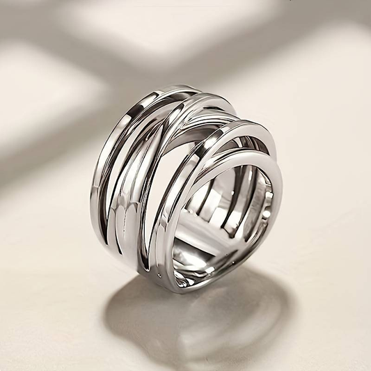 Anello d'argento stratificato vintage