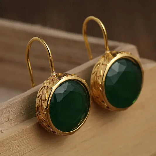 Orecchini Vintage Verdi Tondi