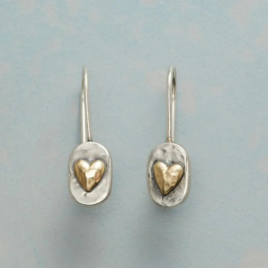Orecchini Cuore d'Oro in Argento Vintage